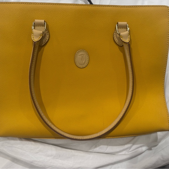 Trussardi Mustard Yellow Tote Bag - new without tag.   Italian leather - Picture 6 of 8
